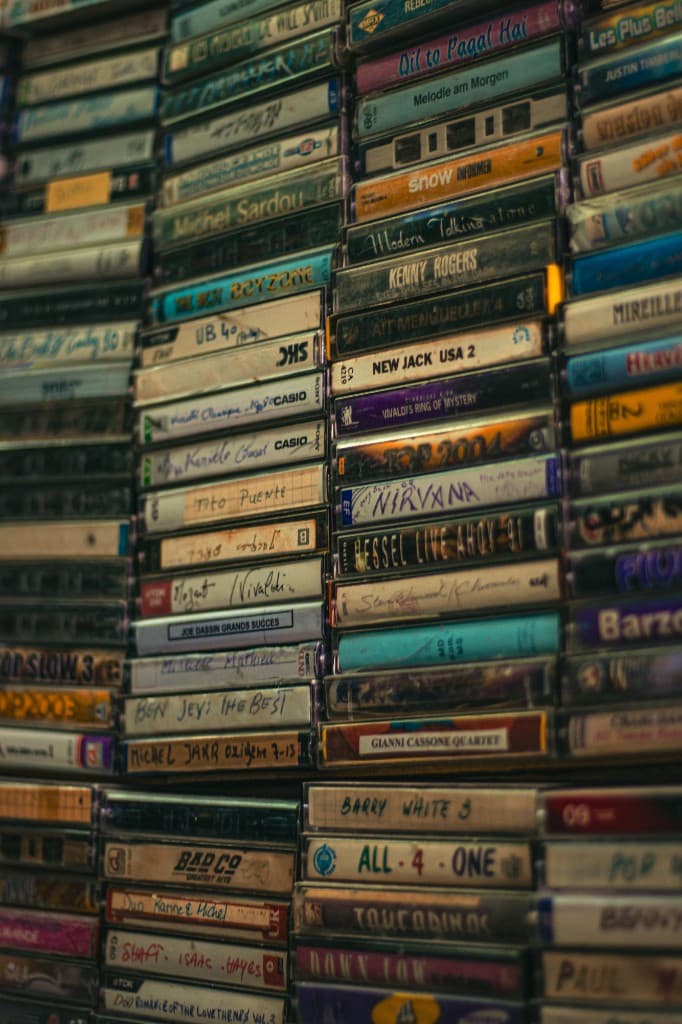 Stacks of freshly pressed cassettes